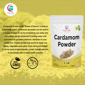 YOGI'S GIFT cardamom powder tea cup scene emphasizing infusion aroma