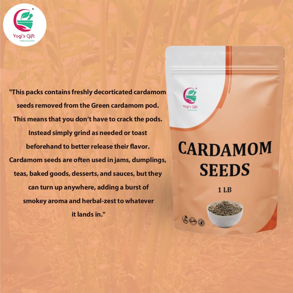 Yogi's Gift cardamom seeds ideal for baking, desserts, and spice blends