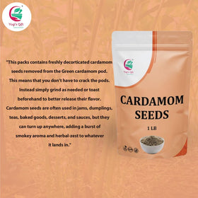 Yogi's Gift cardamom seeds ideal for baking, desserts, and spice blends
