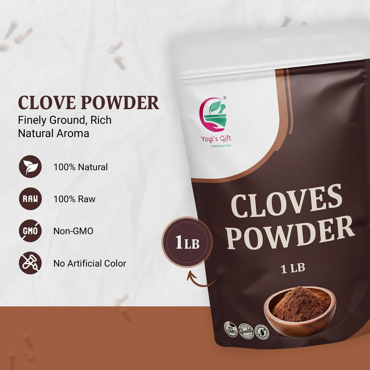 YOGIS GIFT clove powder tea mix for warm, soothing beverages