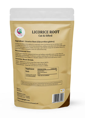 Close-up of cut and sifted licorice root for homemade blends