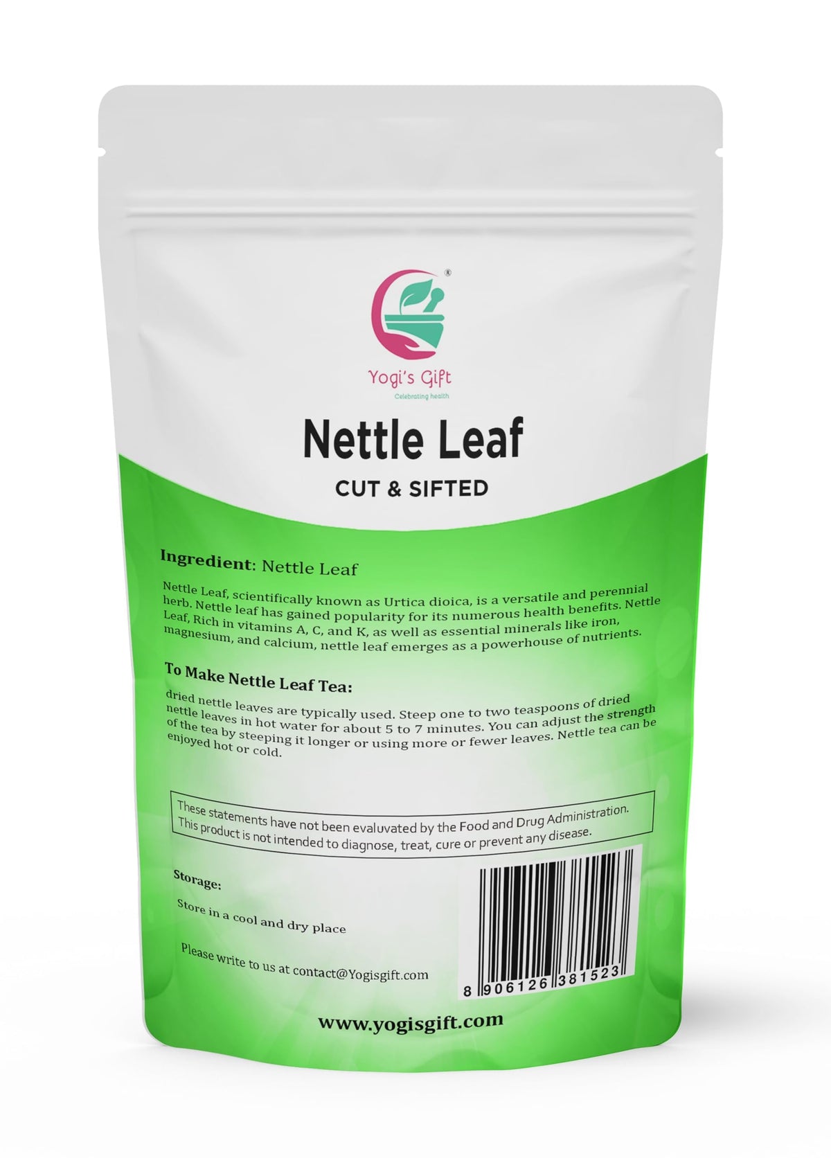 Yogi's Gift cut and sifted nettle leaves ideal for recipes and infusions