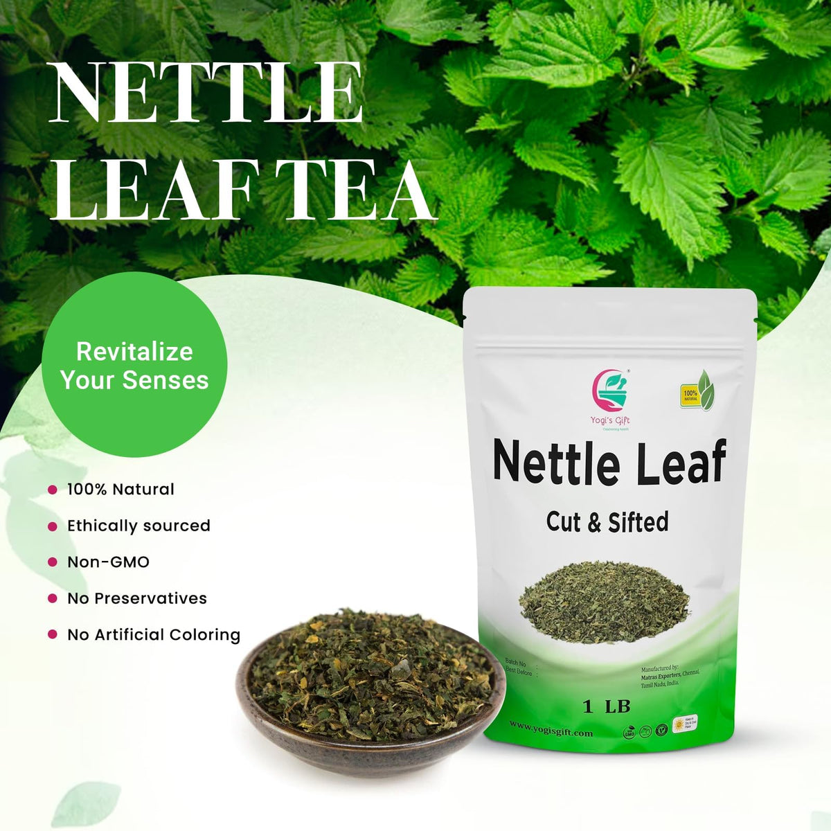Yogi's Gift dried nettle leaves boost flavor in soups stews and sauces