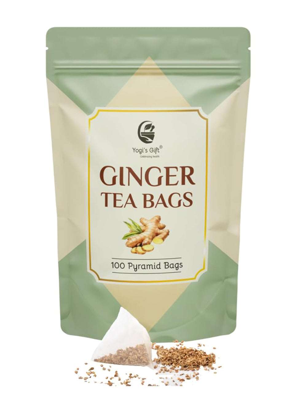 Yogi's Gift ginger tea bags in pyramid shape, 100-count, for rich flavor