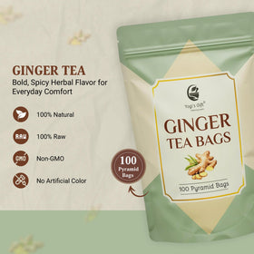 Yogi's Gift ginger tea bags brewed hot or iced for warming or refreshing experience