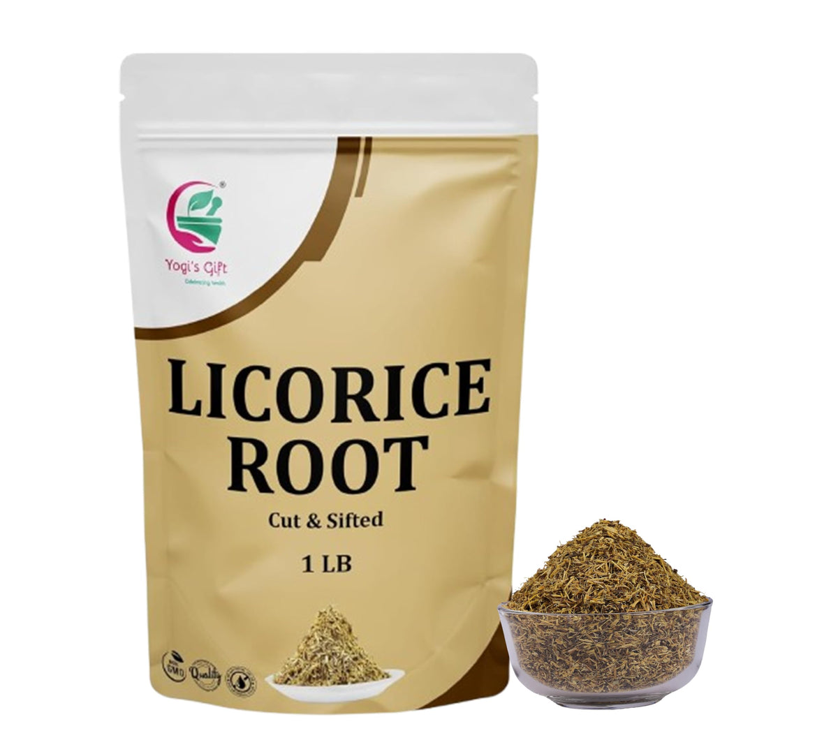 Yogi's Gift licorice root tea blend close-up showcasing natural aroma
