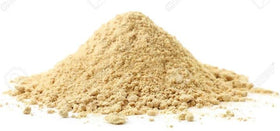 Yogi’s Gift Milk Thistle Seed Powder cup ready to brew a caffeine-free drink.
