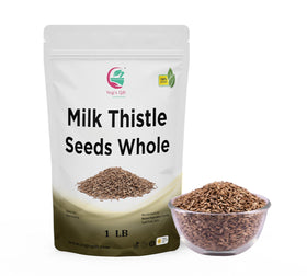 Yogi’s Gift milk thistle seeds close-up, whole seeds for infusion and herbal blends.