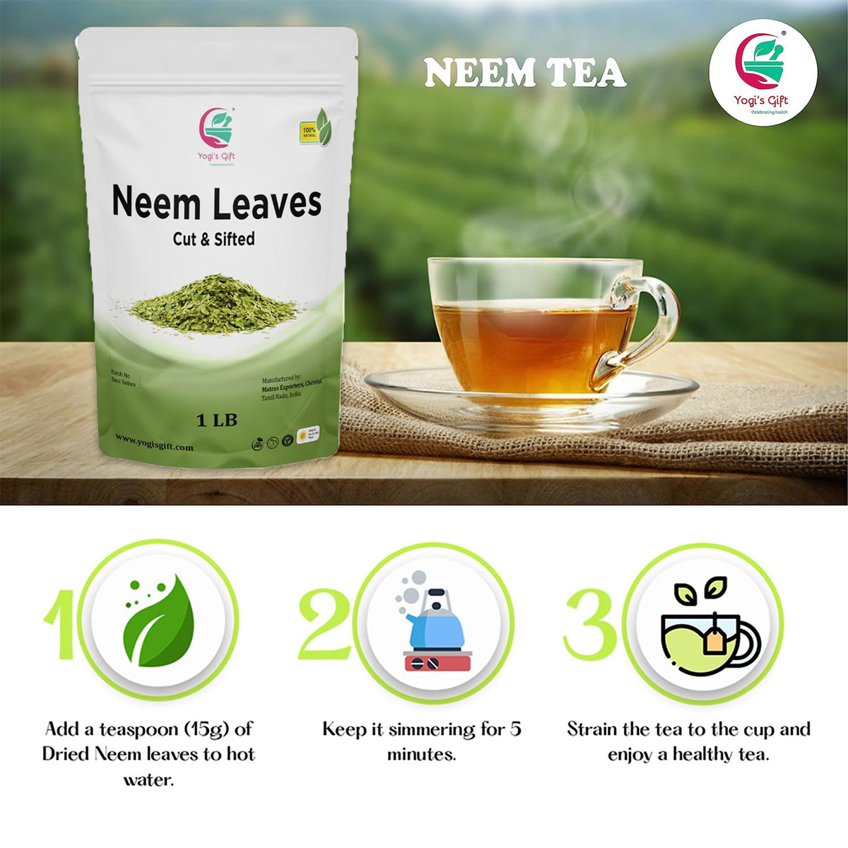 Neem leaves support hair nourishment routines.