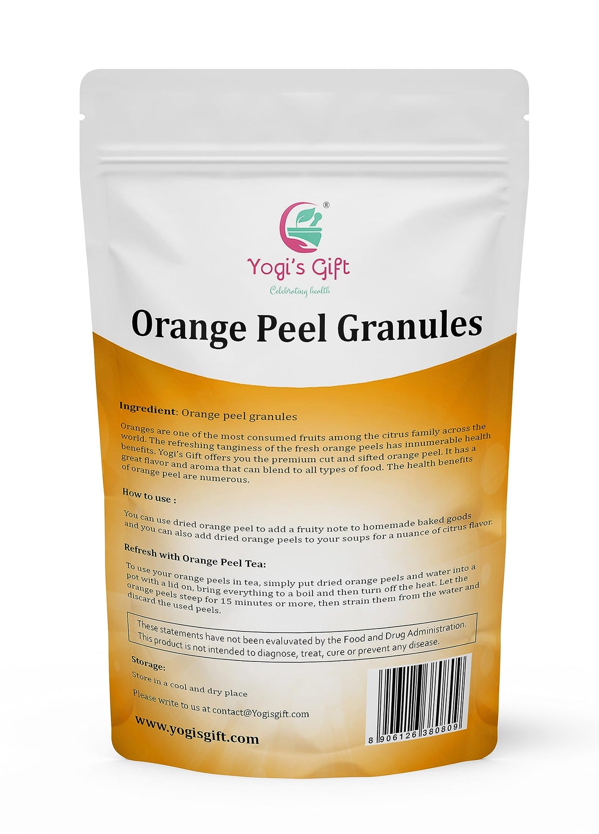 YOGI'S GIFT orange peel tea infusion with aromatic citrus notes.