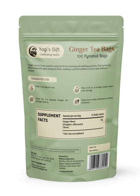 Yogi's Gift ginger tea bags with 100% natural dried ginger root, bold aroma