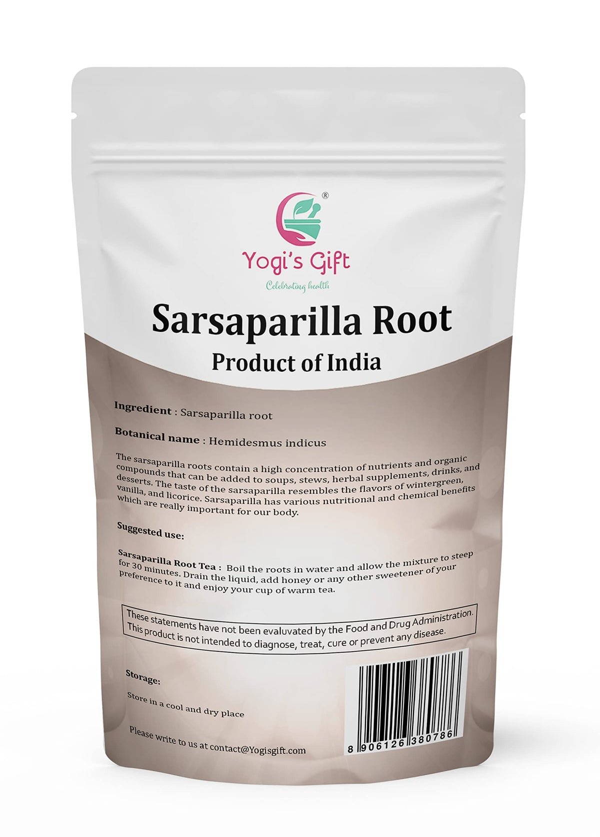 Yogi’s Gift Sarsaparilla Root tea infusion for fragrant herbal tea