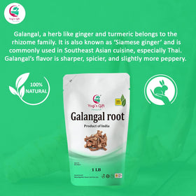 Yogi’s Gift galangal root whole ideal for Tom Yum and Thai curry.