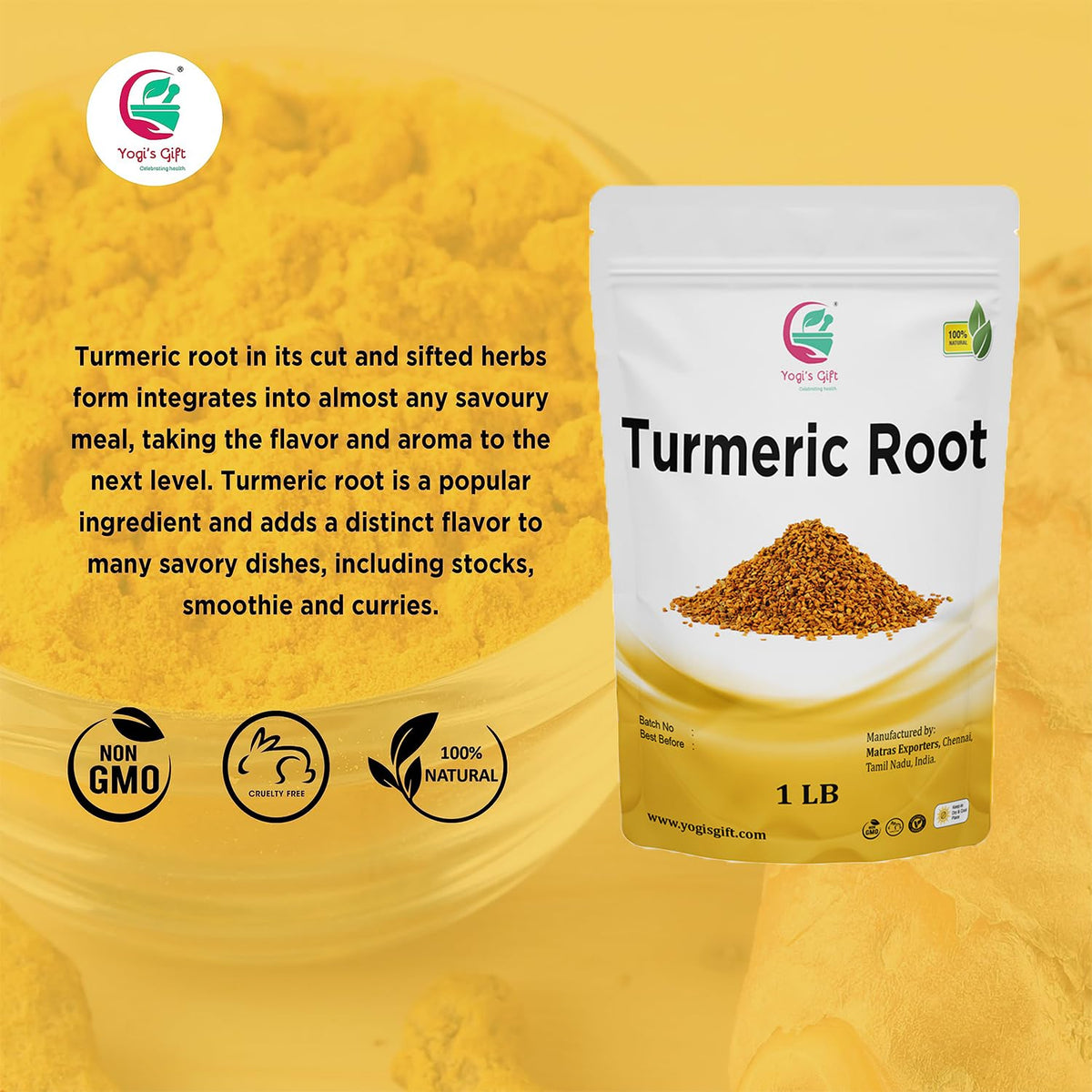 Yogi's Gift turmeric curry dish highlighting bright flavor and aroma.