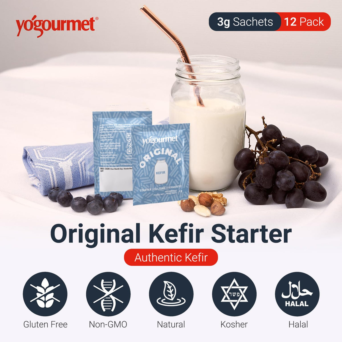 Yogourmet Kefir Starter 3 g sachets for easy home culture