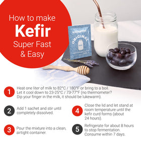 Yogourmet Kefir Starter at home creating a fresh kefir drink