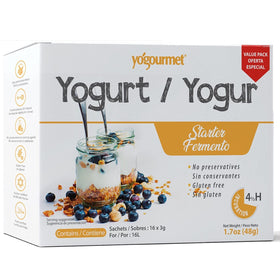 Yogourmet yogurt starter 16-pack sachets for easy homemade yogurt.