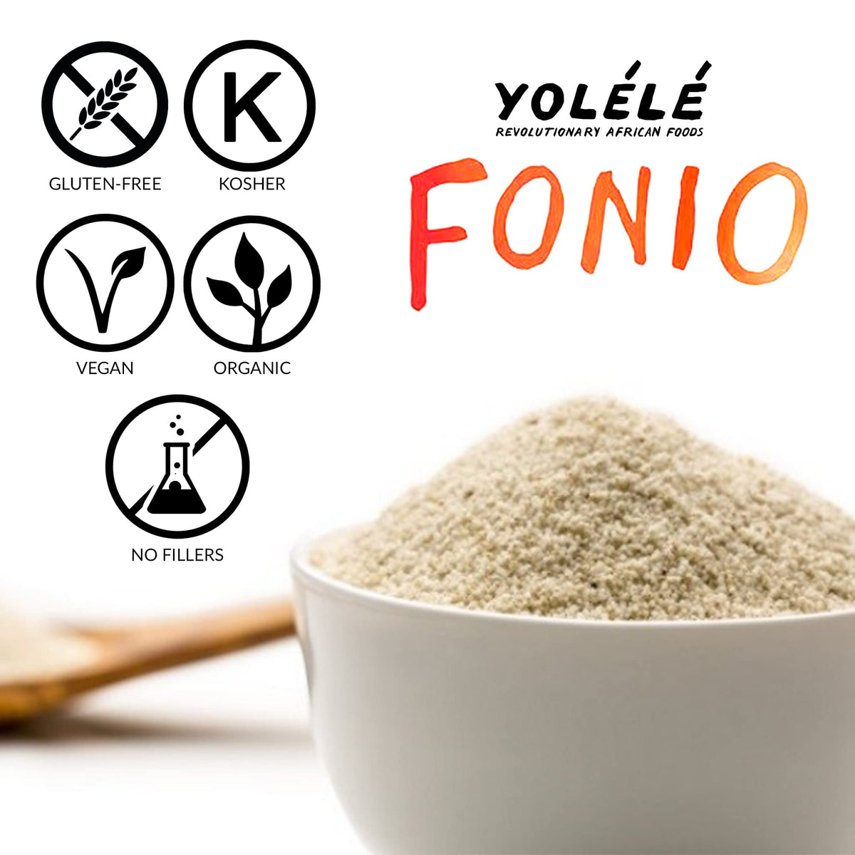Yolélé Fonio hot cereal bowl offers a comforting, fiber-rich breakfast option.