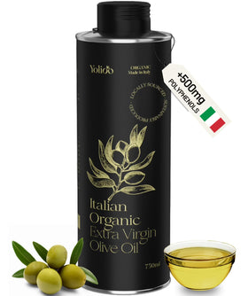 Yolioo organic EVOO bottle ready for drizzle over salads.