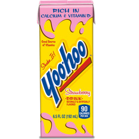 Yoo-Hoo Strawberry Drink close-up reveals rich, smooth texture