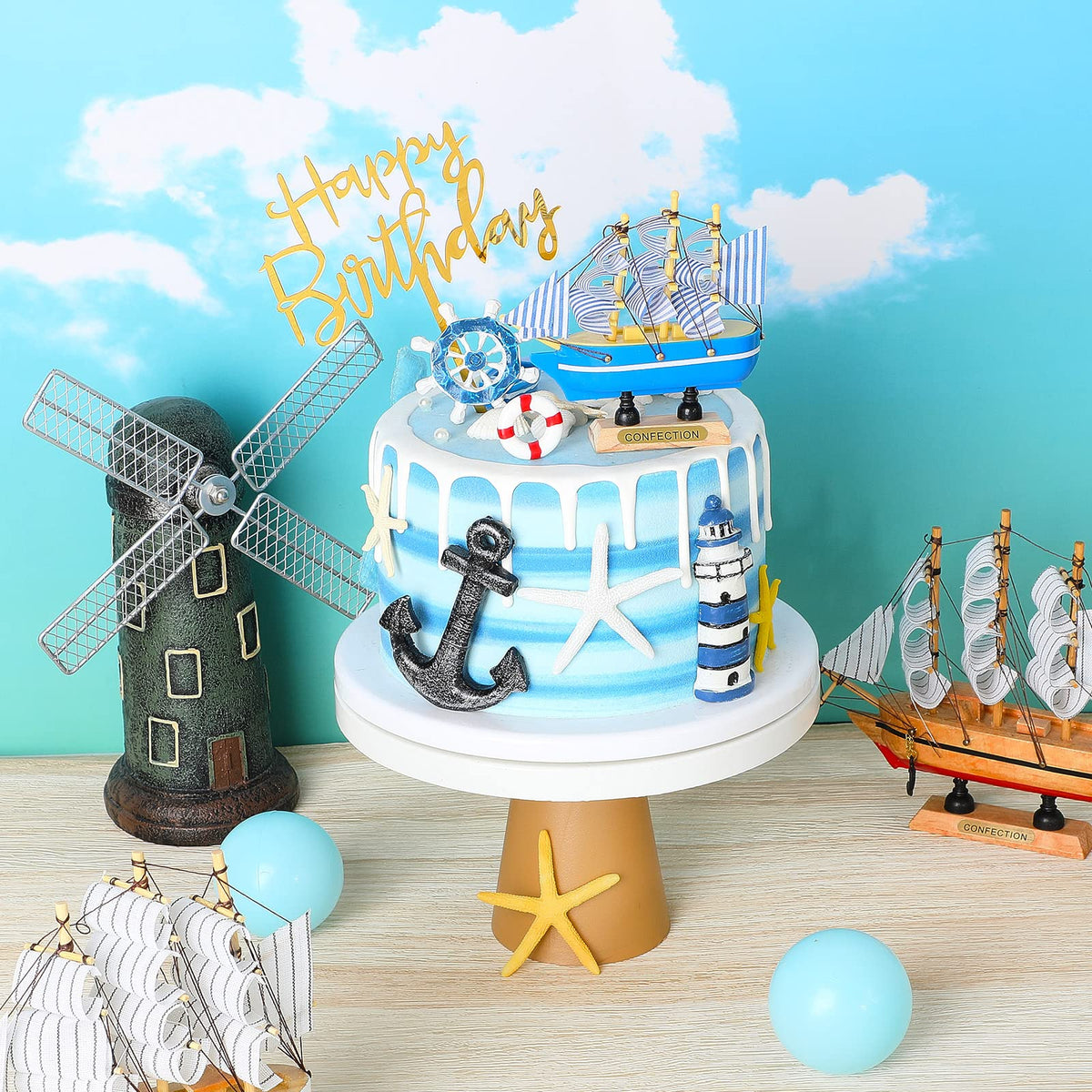 Yookeer starfish set enhances seaside cake decor with charming marine accents