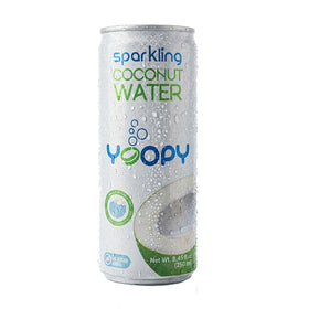 Yoopy Sparkling Coconut Water can delivering crisp hydration.