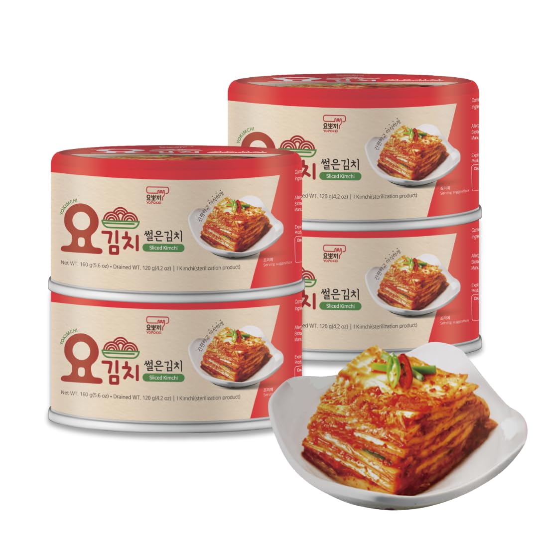 Yopokki exterior can of Korean canned kimchi for quick pantry storage.