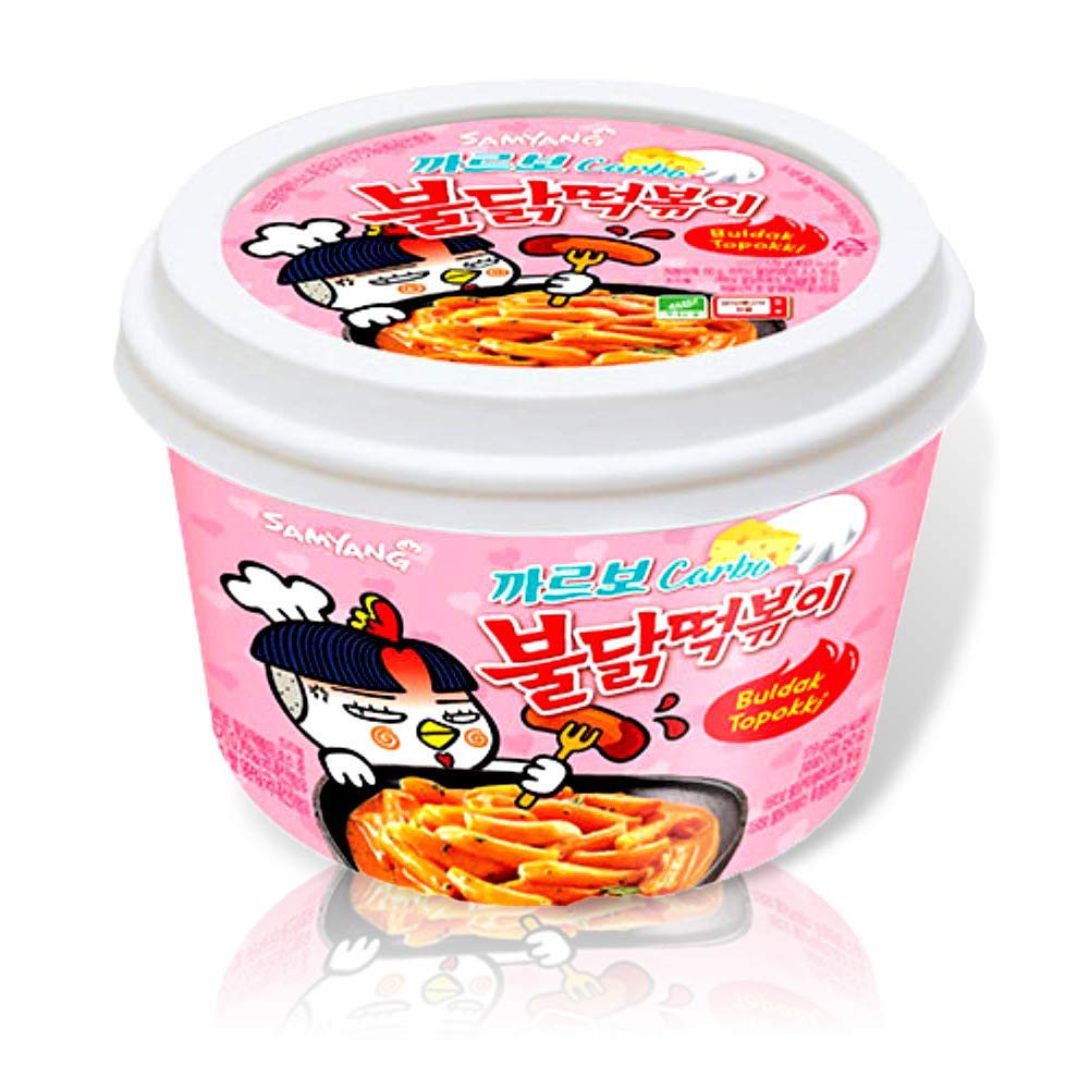Yopokki Samyang Carbo Hot Topaki image, spicy chicken snack ideal for quick, flavorful heat