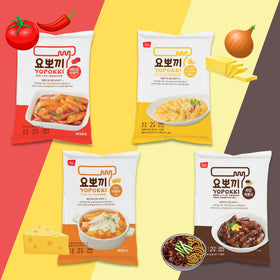 Yopokki variety-pack-tteokbokki display highlights flavors to try.