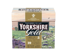Yorkshire Tea Gold pillow tea bags in box for a rich breakfast cup
