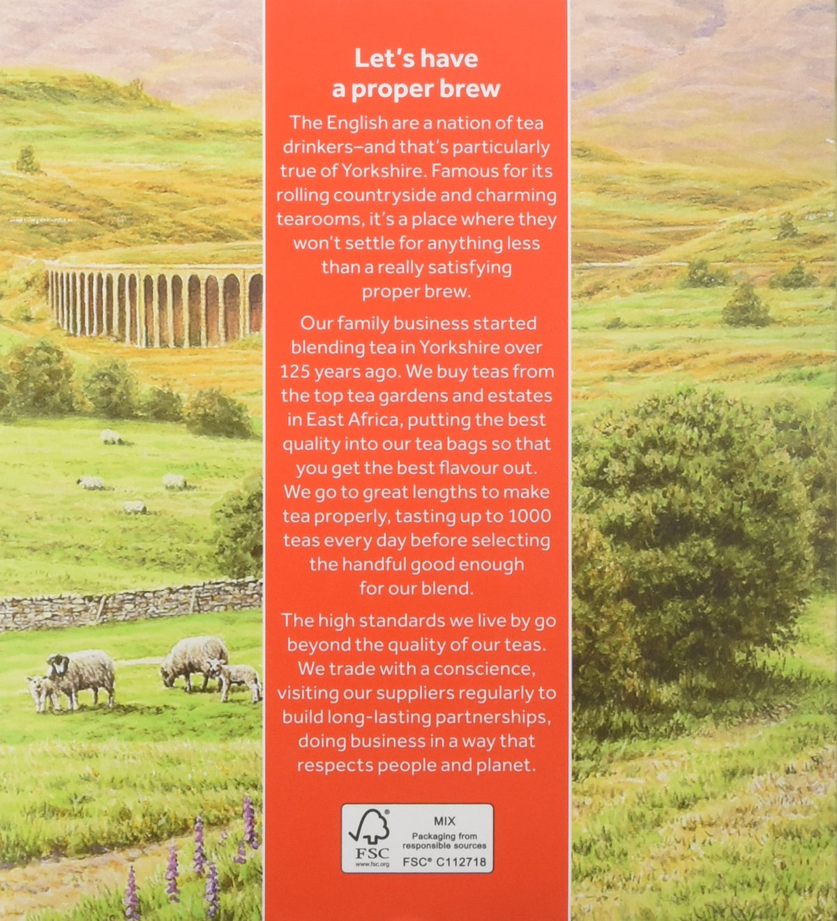 Steaming cup of Yorkshire Tea, ideal for breakfast or a midday pick-me-up.
