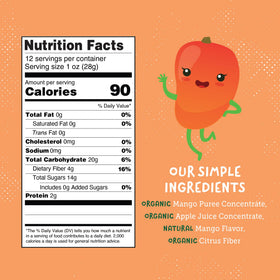 YOU LOVE FRUIT Mango on-the-go pouch showing gluten-free and vegan bite-friendly snack