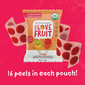 YOU LOVE FRUIT Mango snack close-up showing real fruit ingredients for tasty nutrition