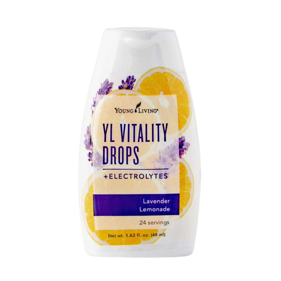 Young Living YL Vitality Drops Lavender Lemonade bottle for sugar-free hydration