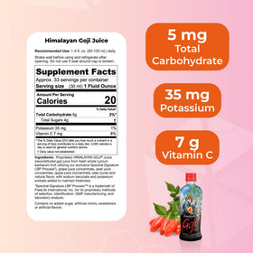 Youngevity Himalayan Goji Juice being poured into glass for a fresh sip