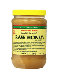Y.S. Organic Bee Farms raw honey bottle—two-pack value for daily use.