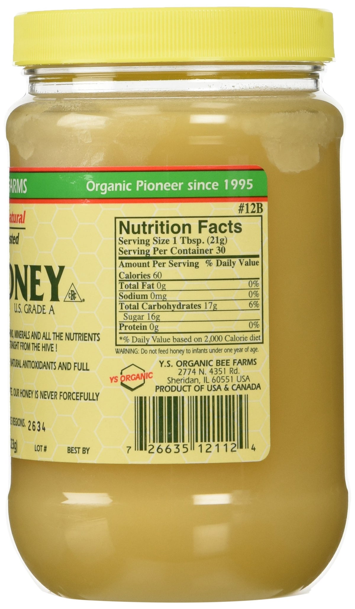YS Eco Bee Farms raw honey pour, ideal for tea and toast.