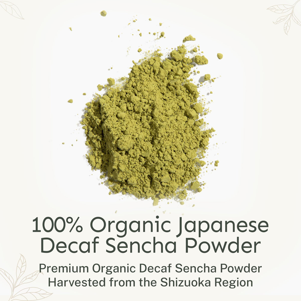 Powder dissolving in water, Yu Tea decaf sencha delivers quick, smooth flavor.