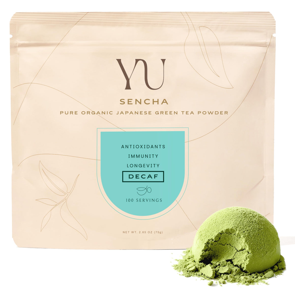Yu Tea Decaf Sencha powder packaging preserves freshness