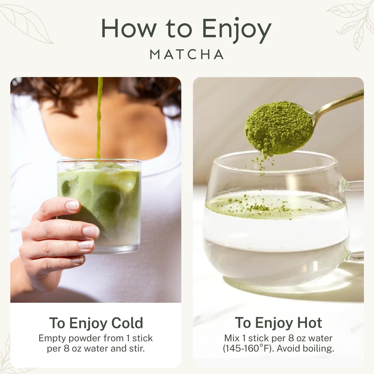 Yu Tea hot matcha in a cup with smooth, calming aroma.