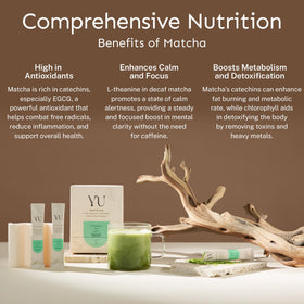 Yu Tea origin imagery hints at Japanese fields and quality.