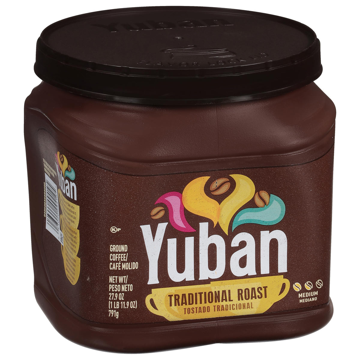 Yuban canister on kitchen counter for convenient storage