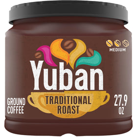 Yuban Traditional Medium Roast ground coffee canister for easy daily brewing