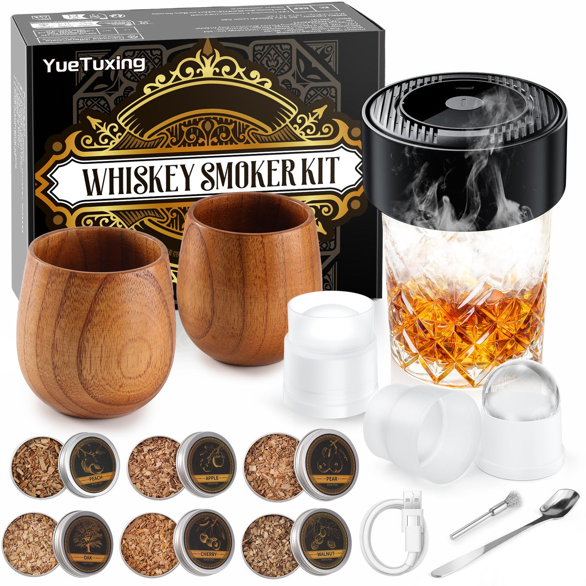 YueTuxing upgraded electric smoker kit for home bar smoke flavor
