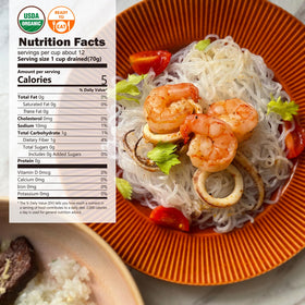 YUHO Konjac Noodles angel hair uncooked strands ready for fast meal prep.