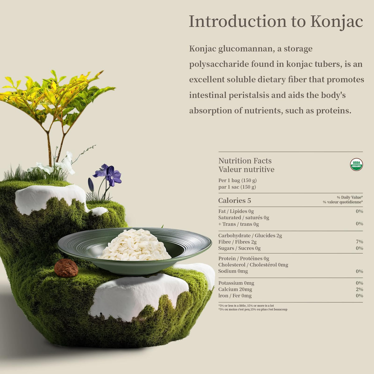 YUHO konjac fettuccine back view shows packaging and ready-to-use format.