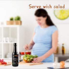 YUHO Organic Black Vinegar Kosher certification label visible.