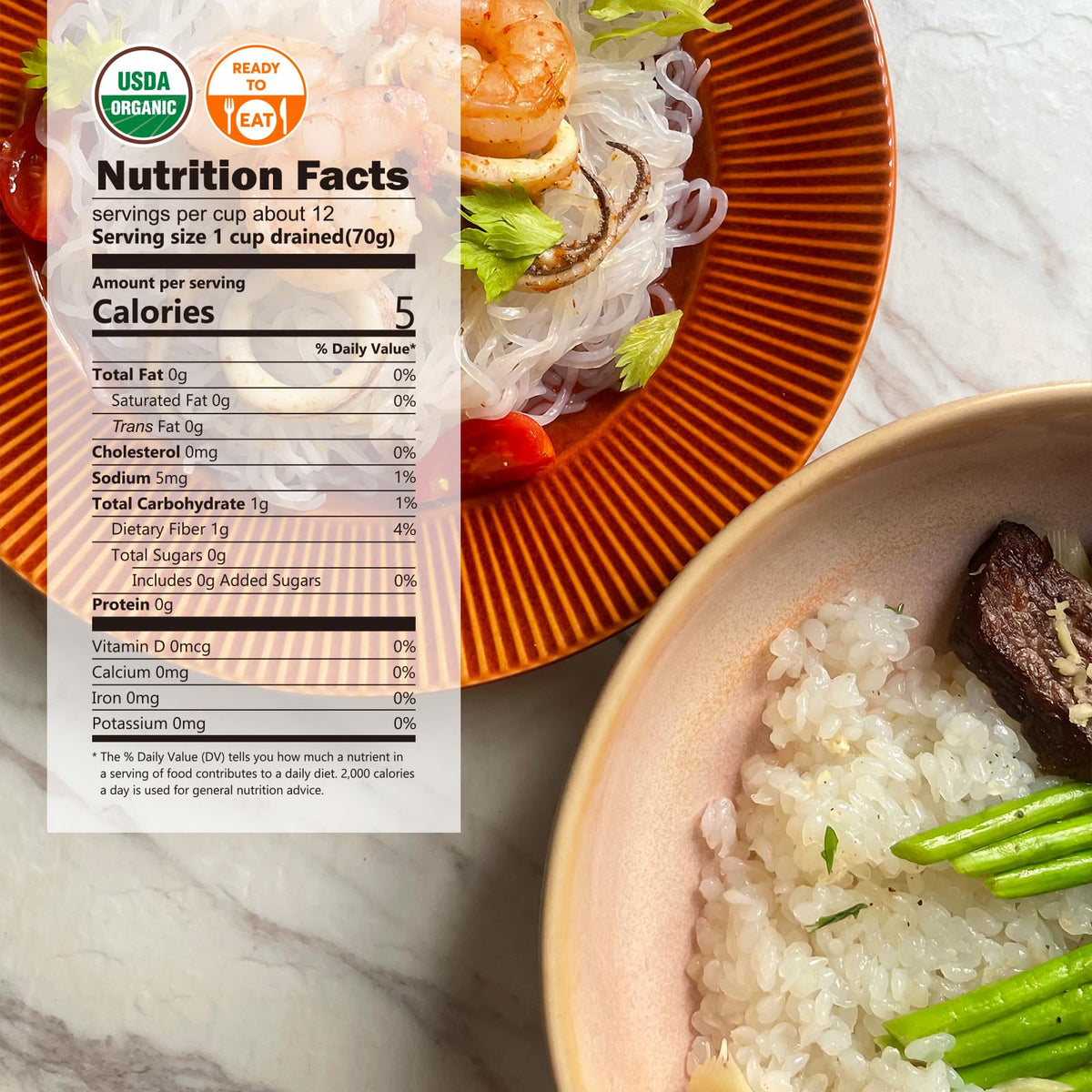 YUHO Organic Konjac Shirataki Rice Pasta pack ideal for light gluten-free meals