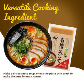 YUHO Organic Miso Paste ingredients highlight organic rice and soybeans for clean flavor.