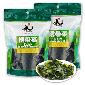 YUHO wakame hand-harvested seaweed, premium quality and natural texture.